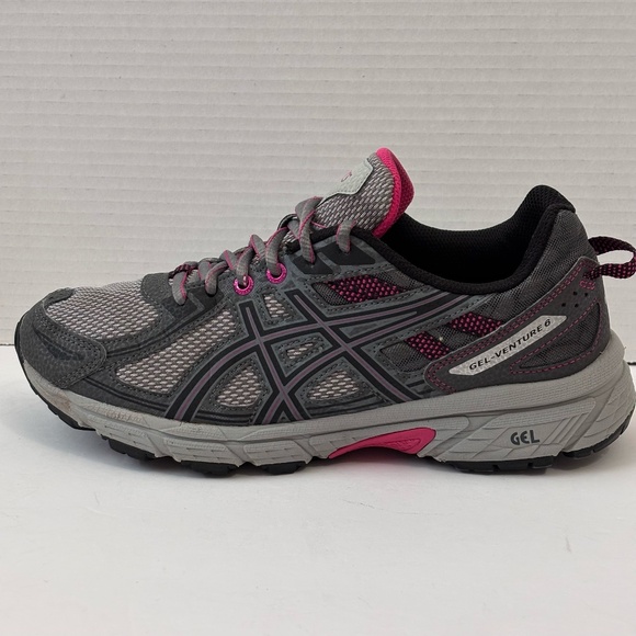 Asics Gel Venture 6 Women's Running Shoe SZ 8.5 Gray Pink - Picture 1 of 12